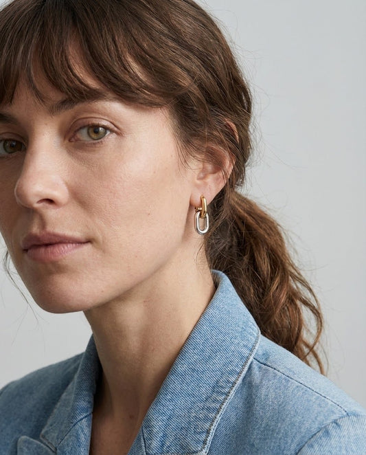 Duality Chain Link Earrings - Luzza Studio