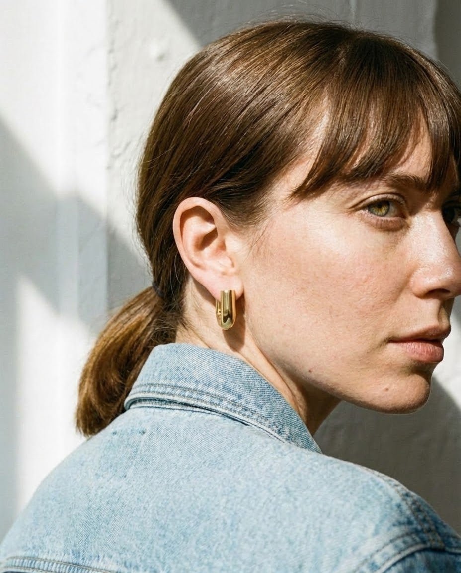 Sculptural Curve Hoops - Luzza Studio
