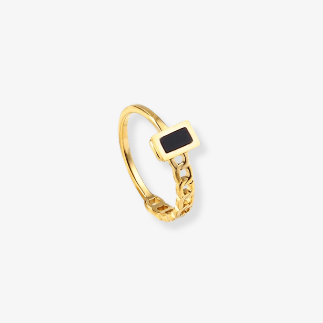 Black Square Chain Ring - Luzza Studio
