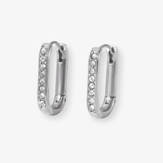 Brilliance Pavé Hoops - Luzza Studio