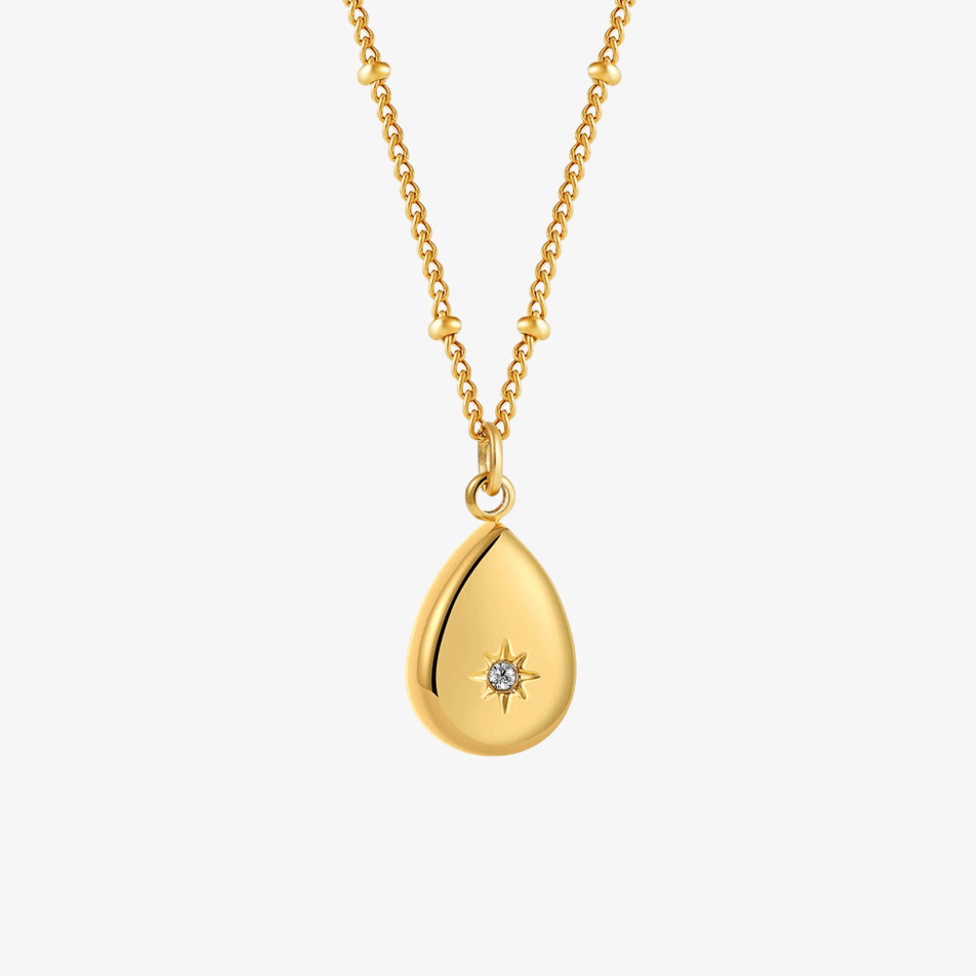 Celeste Drop – Starburst Teardrop Necklace - Luzza Studio
