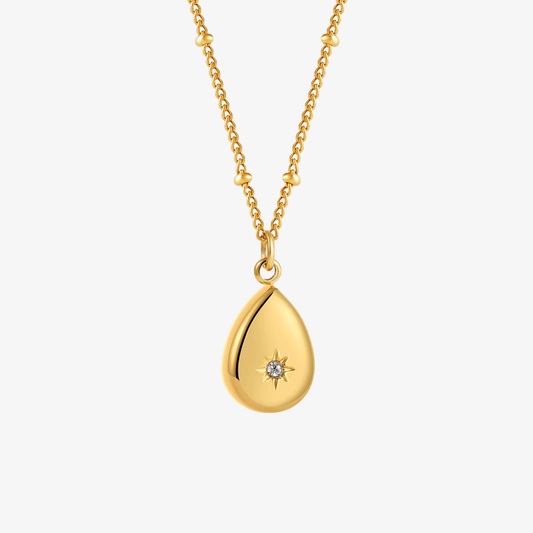 Celeste Drop – Starburst Teardrop Necklace - Luzza Studio