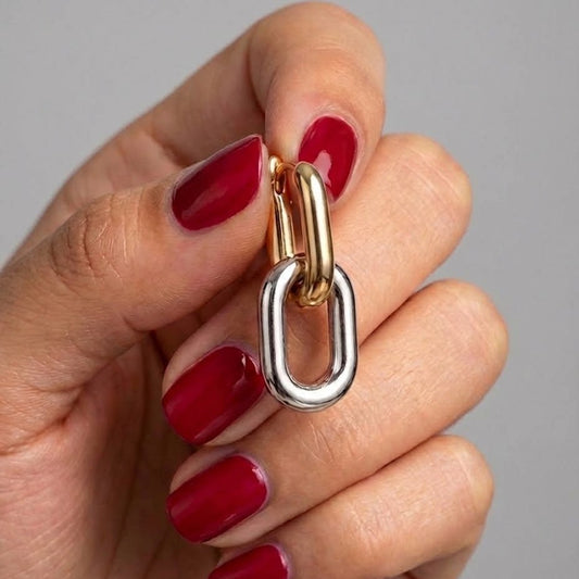 Duality Chain Link Earrings - Luzza Studio