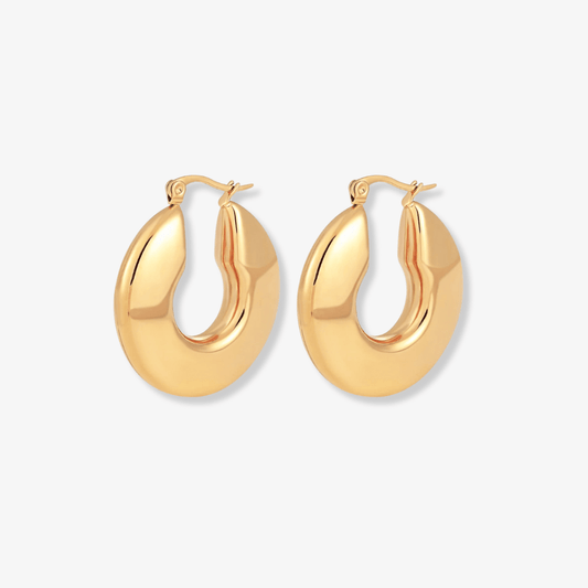 Luna Bold Hoops – Oversized Gold Statement - Luzza Studio