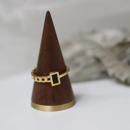 Black Square Chain Ring