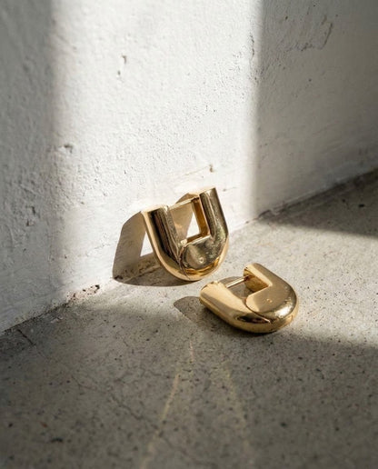 Sculptural Curve Hoops - Luzza Studio
