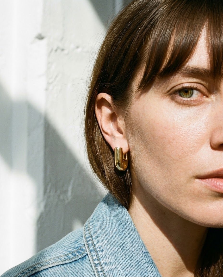 Sculptural Curve Hoops - Luzza Studio