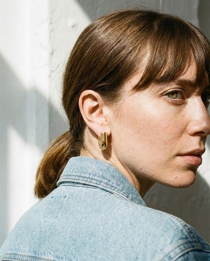 Sculptural Curve Hoops - Luzza Studio