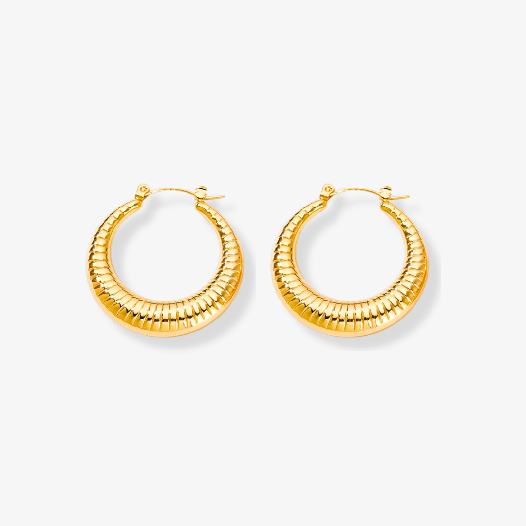 Virelle Earrings – Gold Sculpted Hoops - Luzza Studio